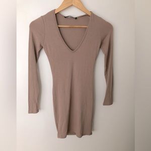 Naked Wardrobe V-Neck Mini Dress